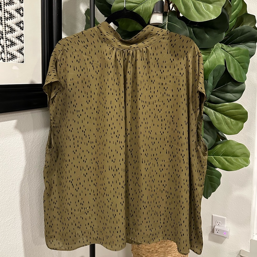 Worthington | Plus Size 2X Blouse | Olive Green